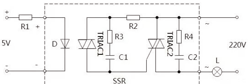 固態(tài)繼電器原理圖